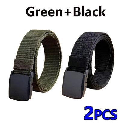 Tactical Belt for Man Golf Outdoor Casual Canvas Belt Black Training Trouser Belt Wide Automatic Buckle Nylon Belt Hunting Sport