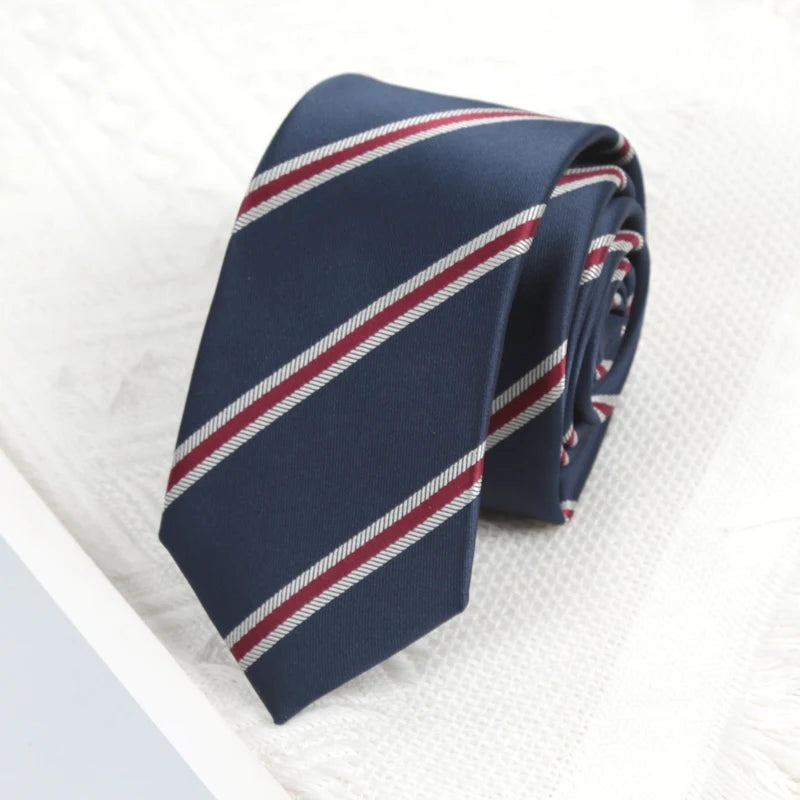 Men Ties Classic Business Necktie Black Stripes Navy Blue Groom Tie for Man Gifts Neck Tie for Wedding Party Clothes Accessories