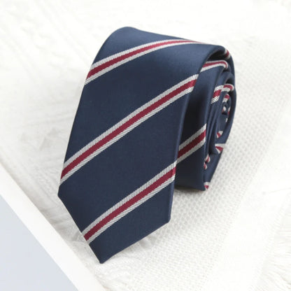 Men Ties Classic Business Necktie Black Stripes Navy Blue Groom Tie for Man Gifts Neck Tie for Wedding Party Clothes Accessories