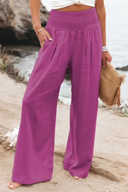 Casual Pants, Casual Style, Drawstring, Distressed Mid Waist,Women&