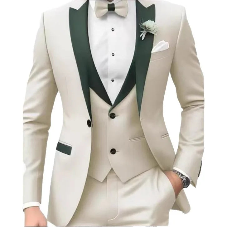 New Business Casual MC Wedding Groom Best Man Dress Jacquard Men&