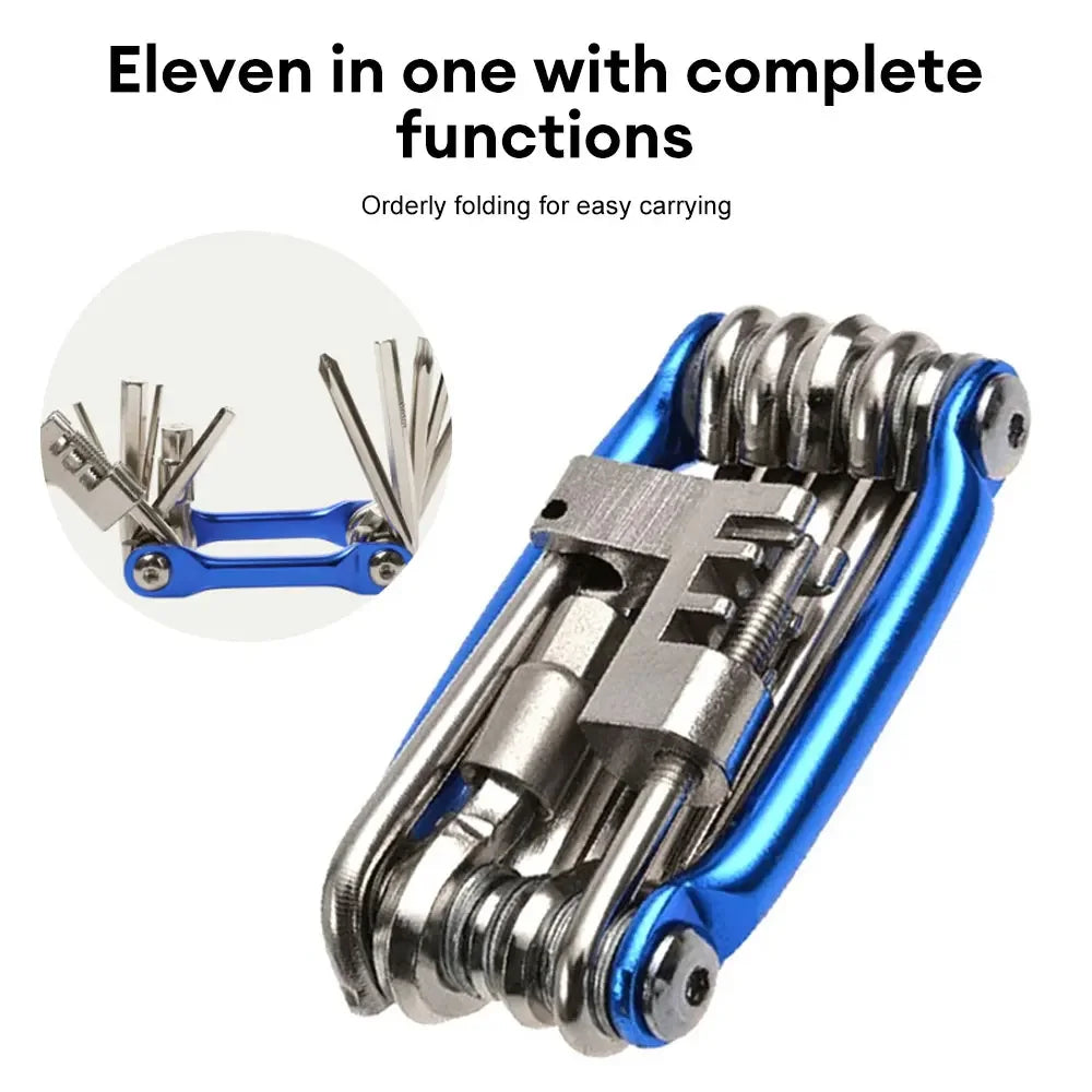 11 in 1 Bicycle Repair Tool Kit MTB Road Bike Wrench Screwdriver Chain Hex Spoke Multifunction Bicycle Repair Set Cycling Tool