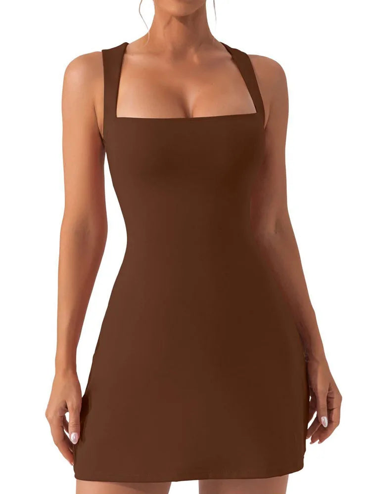 2025 New Fashion Sexy Slim Fit Party Strap Dress Summer Y2k Solid Color Mini Slip Dress Elegant Sleeveless Evening Dresses