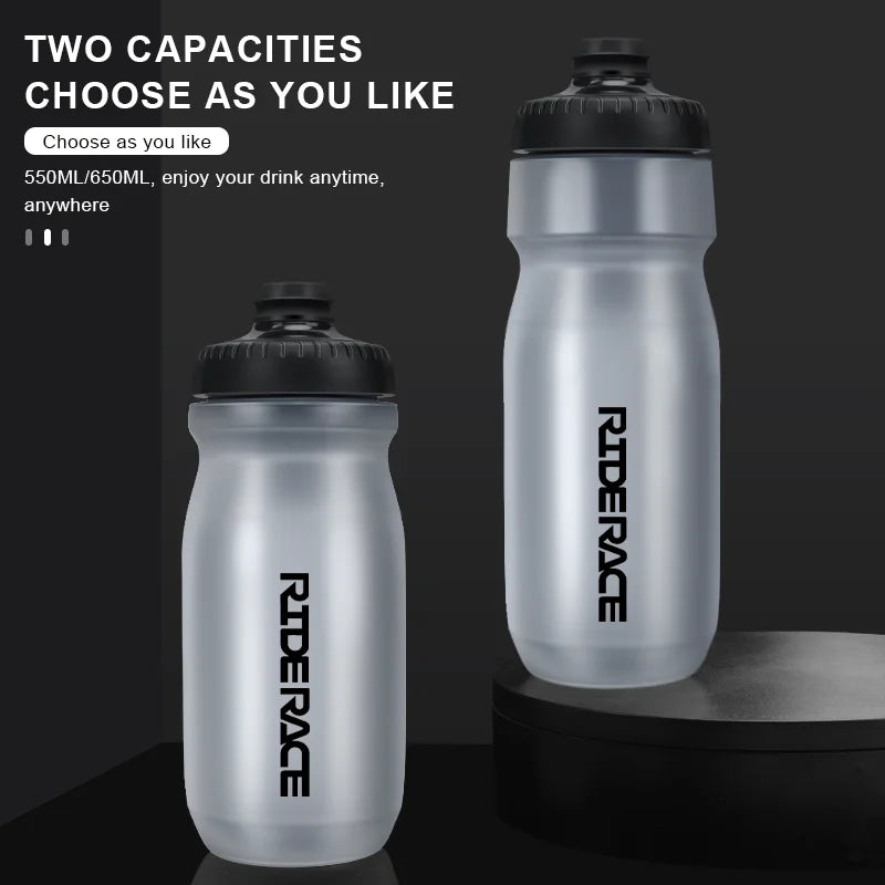 RIDERACE Sports Water Bottle 550ML 650ML PP5 Ultra-Light Outdoor Running Cycling Squeeze Mug Bicycle Kettle Portable Bike Cup