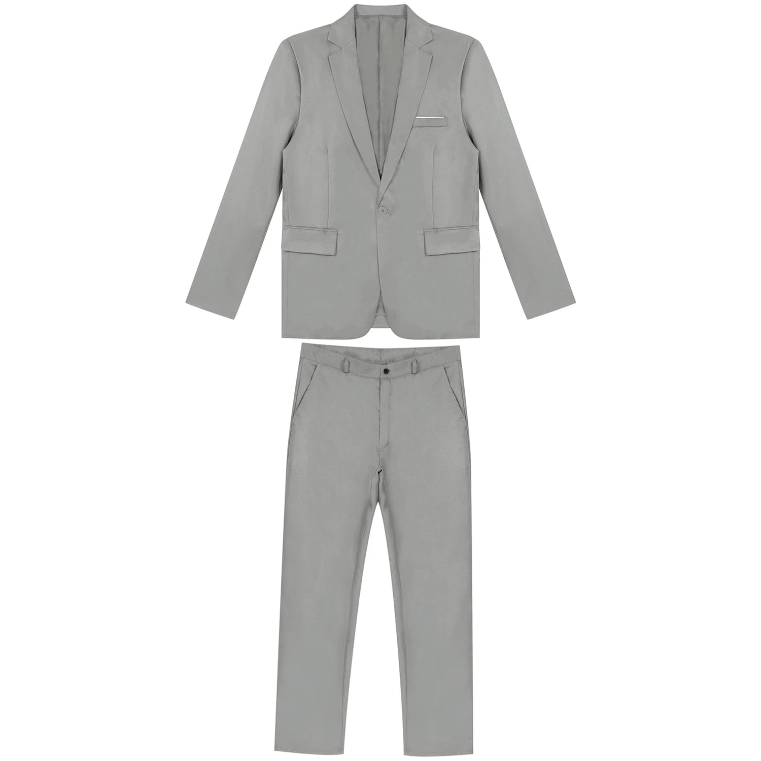 Men Gentleman Suit 2Pcs Formal Uniform Long Sleeve Lapel Blazer Jacket with Pants Office Meetings Business Wedding Party Outfits