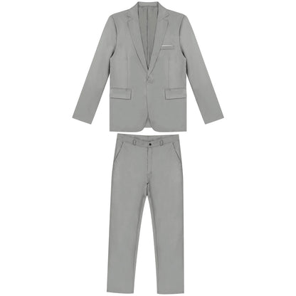 Men Gentleman Suit 2Pcs Formal Uniform Long Sleeve Lapel Blazer Jacket with Pants Office Meetings Business Wedding Party Outfits