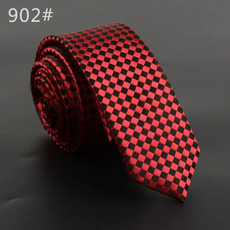 5cm Width Mens Ties New Fashion Plaid Neckties Corbatas Gravata Jacquard Woven Slim Tie Business Wedding Stripe Neck Tie For Men