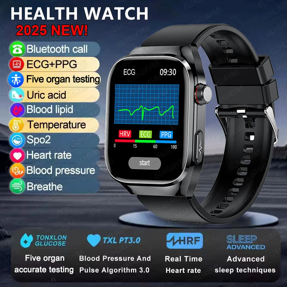 2025 New Smart Watch 2.04-inch AMOLED Screen Bluetooth Call IP68 Waterproof 650mA Sports Smartwatches Men Android Military-Grade