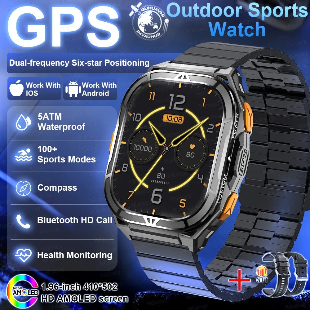 Outdoor TREX3 Smartwatch GPS 10ATM Waterproof Compass Altimeter 530mAh Battery Bluetooth Call Men Sports Smart Watch GUHUAVMI