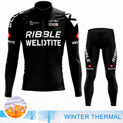 2027 Winter Thermal Fleece Cycling Clothes Long Sleeve Uniform Costume Sport Bike MTB Fleece Jersey Sports Set Bicycle Clothing