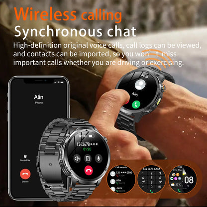 2026 New  Outdoor Smart Watch 1.85inch AMOLED 1000mAh Large Battery 5ATM Waterproof Voice Call Sports Men Fitness Bracelet