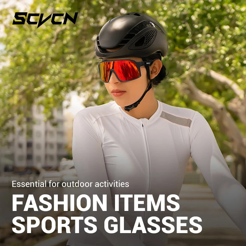SCVCN Cycling Sunglasses Outdoor Bicycle Sunglasses Women Road Bike Glasses Sports Running Eyewear Men MTB Cycling Sunglasses