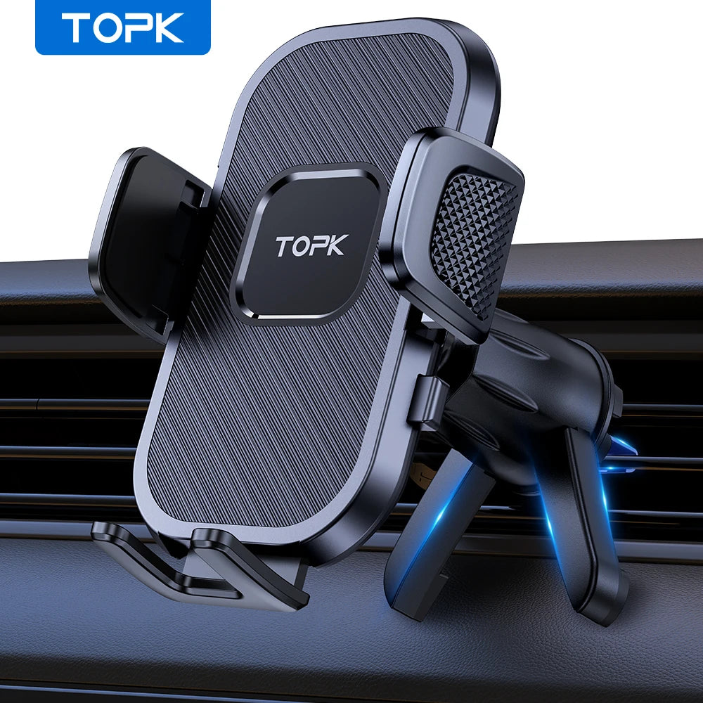 TOPK Phone Holders for Your Car Phone Holder Mount, 360° Rotation for Easy Viewing, Compatible with All Smartphones