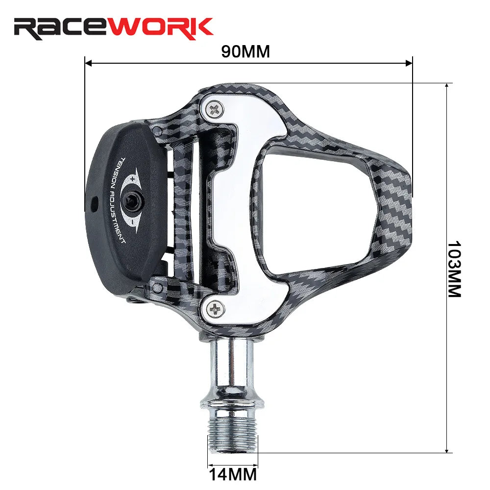 RACEWORK R358 Self-locking Pedals For Road Bikes For LOOK SPD Nylon Made Of Carbon Fiber