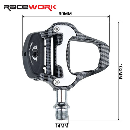 RACEWORK R358 Self-locking Pedals For Road Bikes For LOOK SPD Nylon Made Of Carbon Fiber