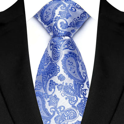 Luxury 8CM Mens Ties Solid Paisley Classic Business Necktie Jacquard Woven Neck ties For Men Groom Wedding Business Party