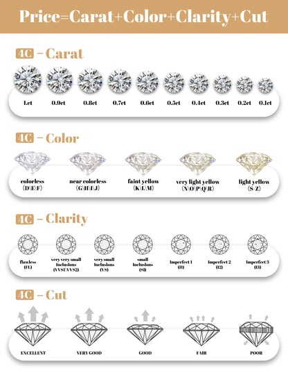 M-JAJA Full Moissanite Stud Earrings for Women/Men Gold Plated S925 Silver Diamond Earrings Fine Jewelry Hip-hop Fine Jewelry