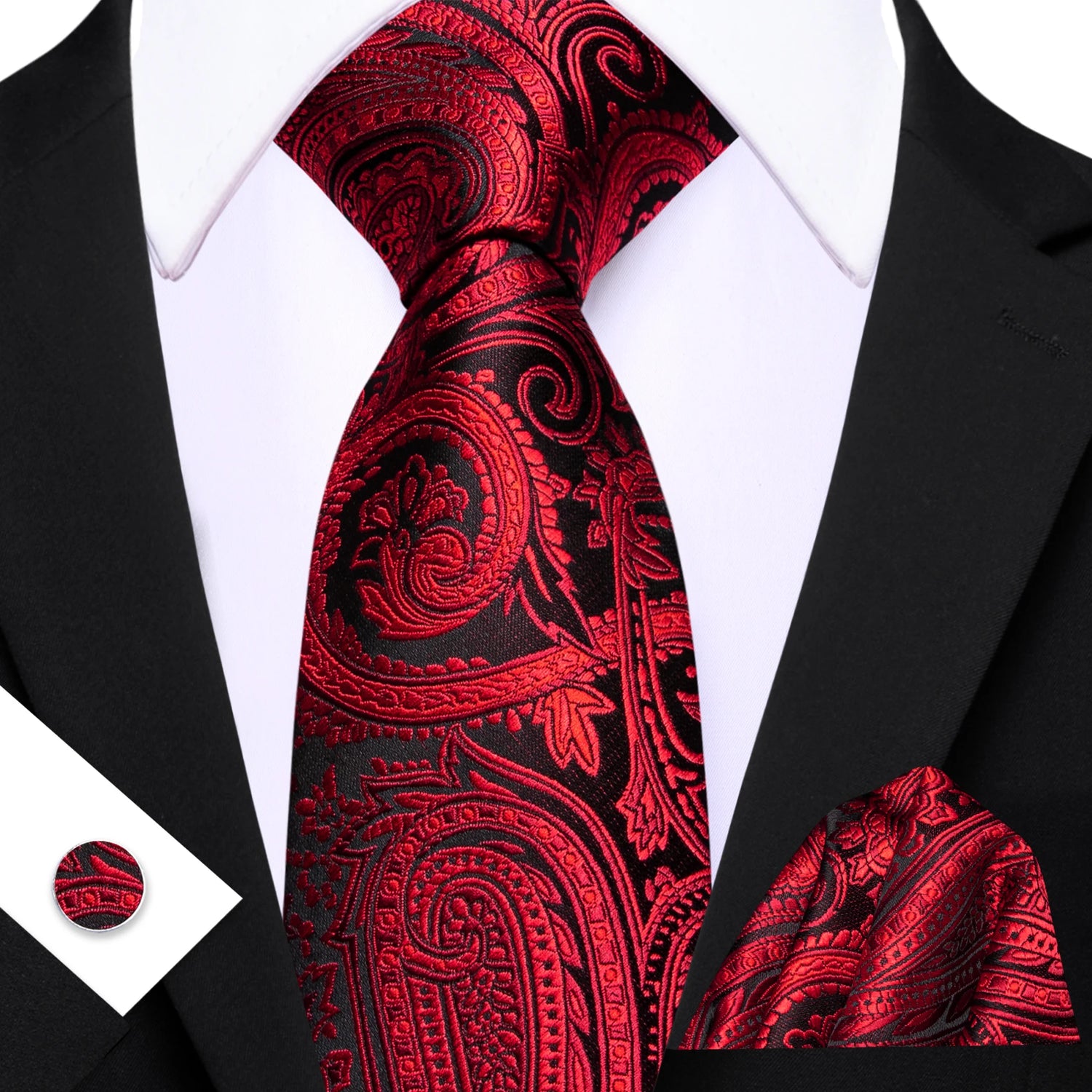 Barry.Wang Jacquard Bright Red Men&