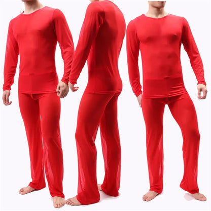Men Long Johns Underwear Thermal Underwear Ultra-thin Tops and Pants Set Premium Quality Soft Loose Casual Long Johns