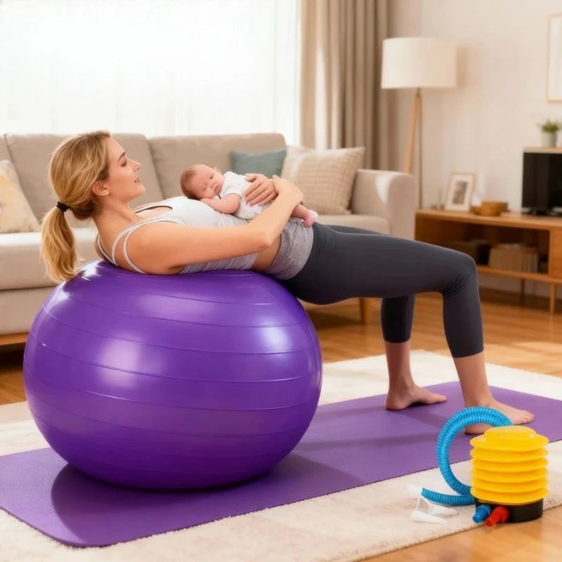 Heavy-duty fitness ball with pump - Super large inflatable yoga ball, large fitness ball, yoga fitness ball, fitness equipment