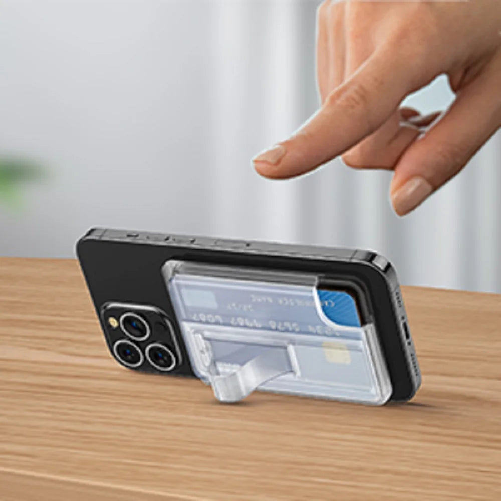 Magnetic Wallet,Compatible with MagSafe Wallet,3-Card Holder,Phone Card Holder For Secure-Grip Finger Loop