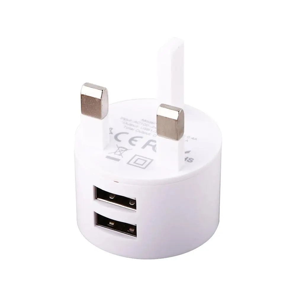 5V 2.1A Min EU UK US Plug Mobile Phone Charger for Mobile Phone 2 Ports White Travel Wall Charger