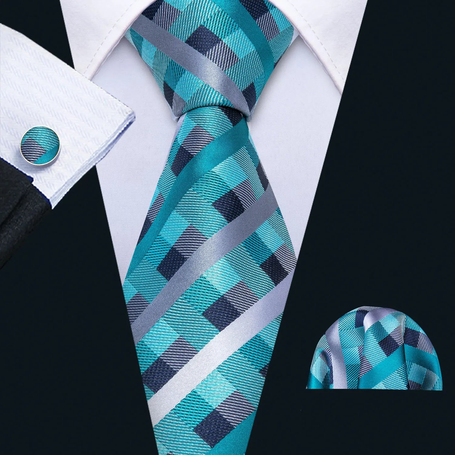 Barry.Wang Jacquard Water Duck Blue Men&