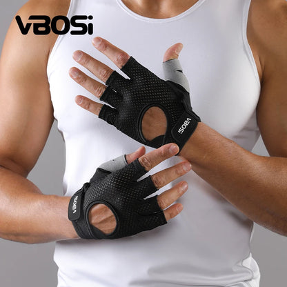 VBOSI Half-Finger Fitness Sports Gloves – Breathable, Non-Slip, Padded Palm for Weightlifting, Cycling &amp; Driving for Women Men
