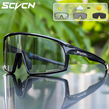 SCVCN Photochromic Cycling Sunglasses Cycling Glasses UV400 Bicycle Eyewear Sports MTB Outdoor Bike Goggles Sunglasses Eyepieces