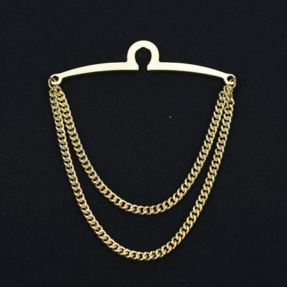 ICEYY Copper Tie Clip Tie Chain Hanger Tie Pins Men&