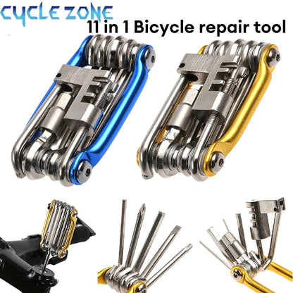11 in 1 Bicycle Repair Tool Kit MTB Road Bike Wrench Screwdriver Chain Hex Spoke Multifunction Bicycle Repair Set Cycling Tool