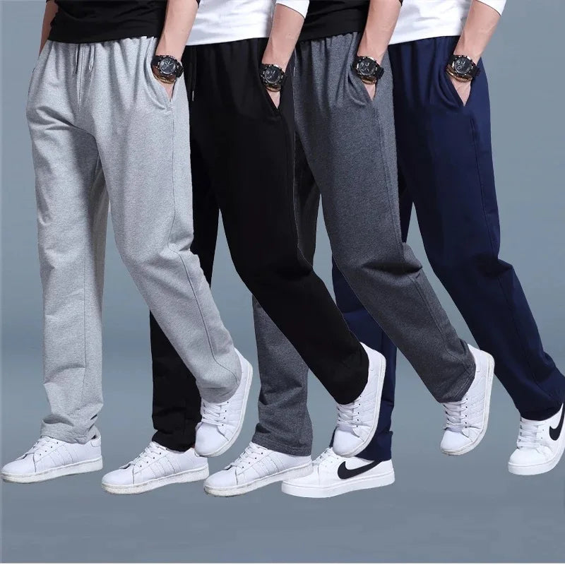 2025 new Straight Spring Autumn Joggers Men Jogging Sweatpants Sportswear Knit Tracksuit Sports Pants Trousers Wide Leg Clothing