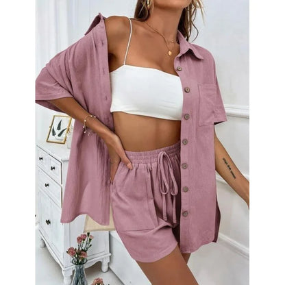 Faionable Casual ort Sve irt And orts Set Women&