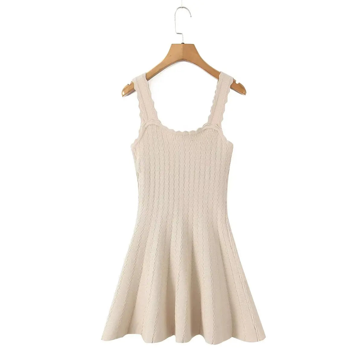 YENKYE 2025 Women O Neck Sleeveless A-line Slim Knit Dresses Casual Autumn Tank Mini Dress