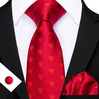 Barry.Wang Jacquard Bright Red Men&