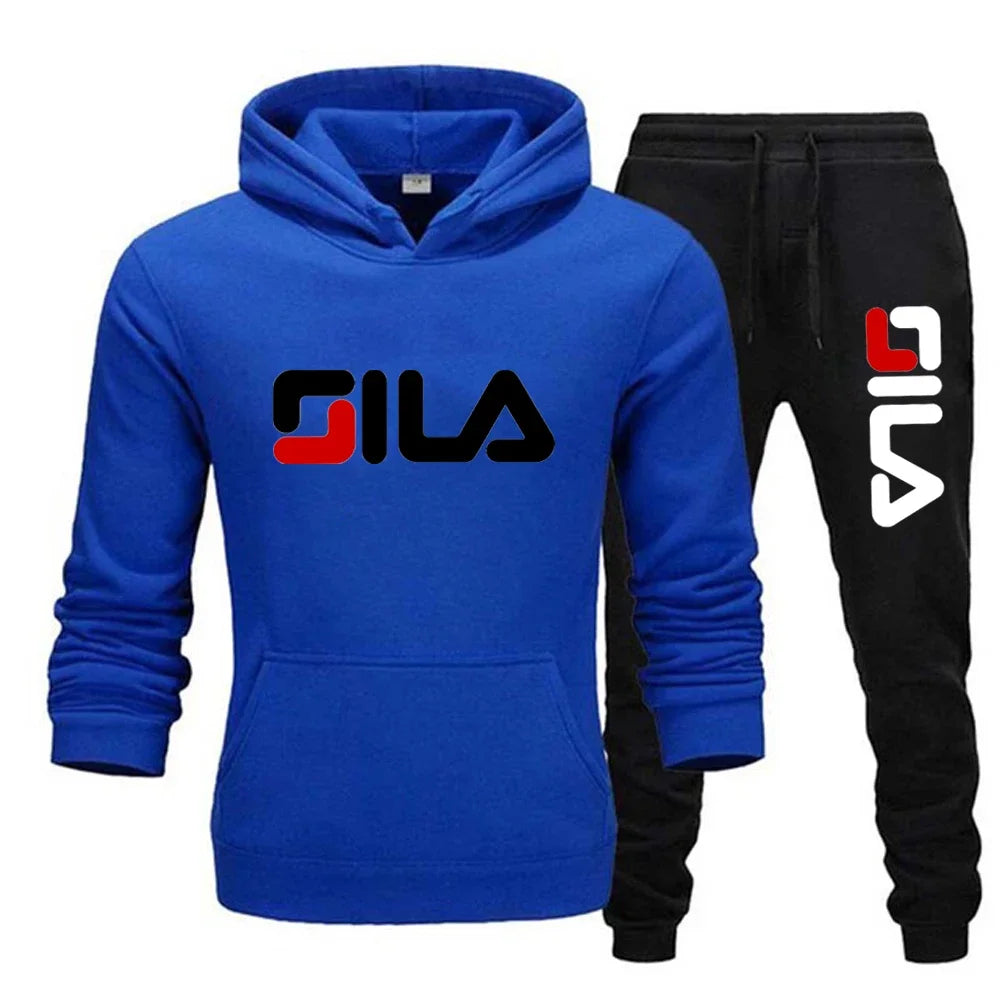 Two-piece sweatshirt, hoodie and casual long pants for men and women in autumn and winter 2025, loose sportswear and fitness set