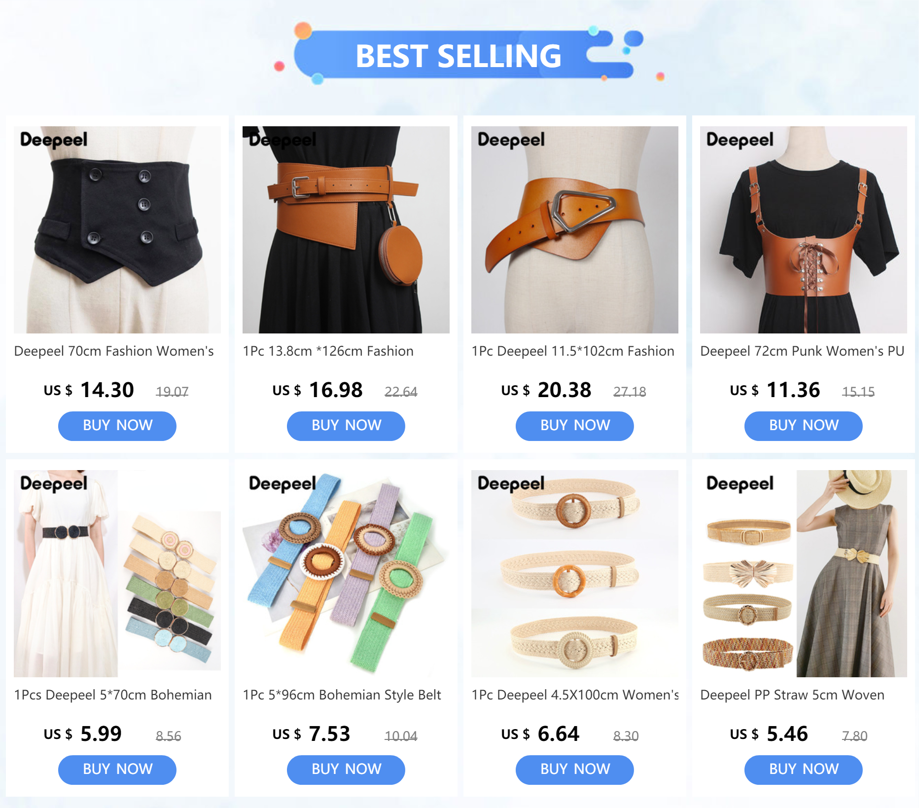 1Pc Deepeel 3.7*110-130cm Men&
