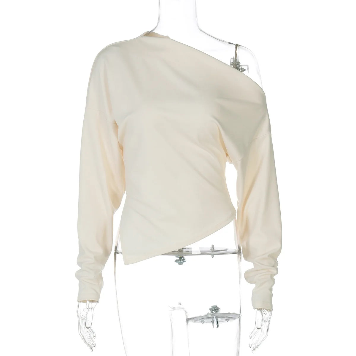 Talenza Women Casual Top Fashion Slim Slit Long Sleeve Pullover Top Sexy Strapless Pleated New Party Looks Top Female Streetwear