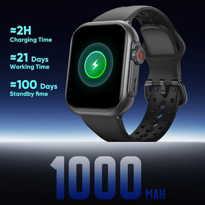2025 New For Xiaomi Smart Watch Men Women 1.85-Inch HD AMOLED Full Touch Screen IP68 Waterproof Bluetooth Call SmartWatch Man