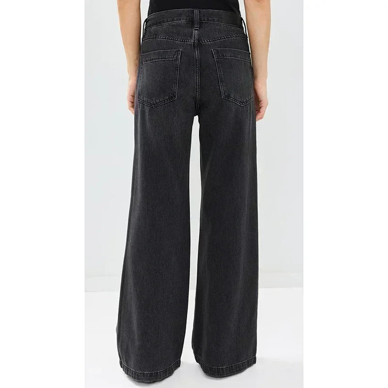 2025 Ins Fashion Jeans Women Comfortable High Waisted White Jeans Girls Thin Stretch Denim Pants Female Straight Leg Trousers