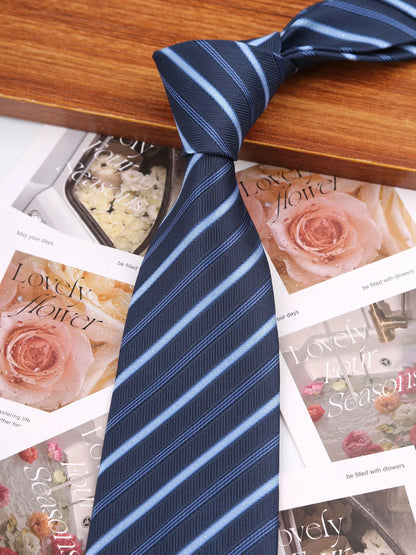 7.5/8CM Man Thin Tie Striped Necktie Men Business Formal Wedding Tie Navy Blue Black Neck Ties Fashion Shirt Necktie Accessories