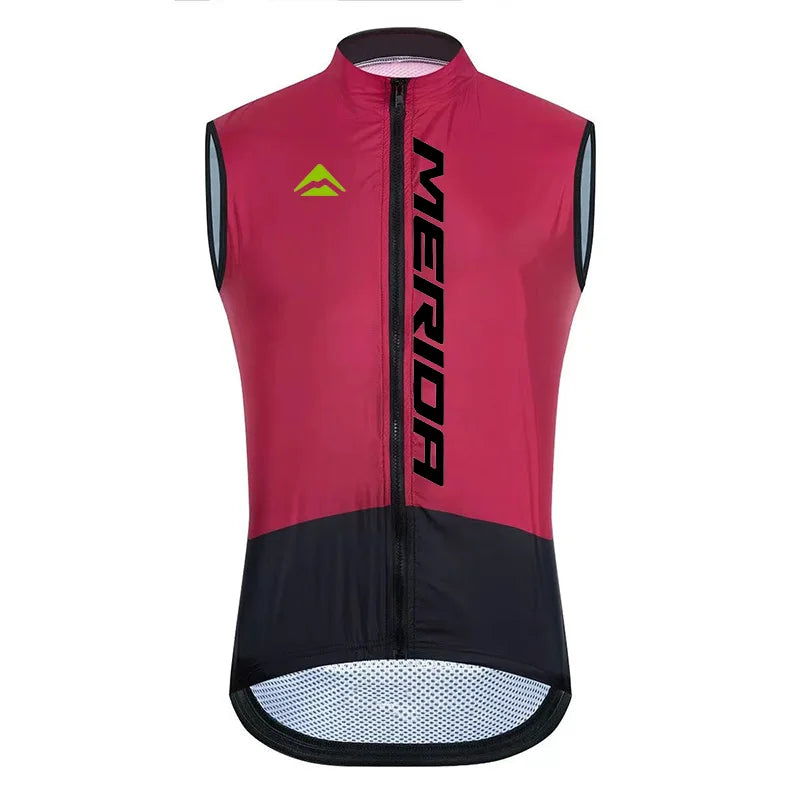 Merida Men Sleeveless Cycling Vest Mesh Ciclismo Lets Undershirt Jersey Windproof Cycling Clothing Gilet Motorcycle Vest