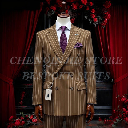 SILIWEYA Double Breasted Business Men&