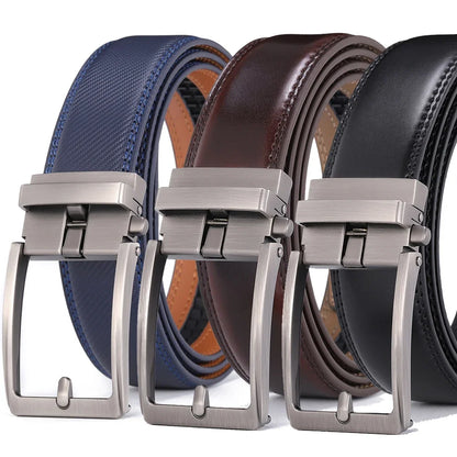 Unisex Click Belts for Men Luxury Brand Designer Fashion Automatic Buckle Genuine Leather Men&