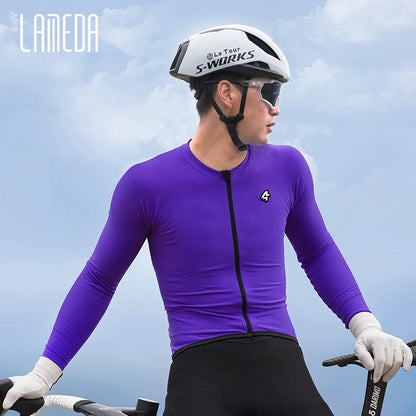 Lameda Cycling Clothes For Men Sweat-wicking Quick-drying Cycling Jersey Man Full Zipper With Pockets Bicycle Clothing