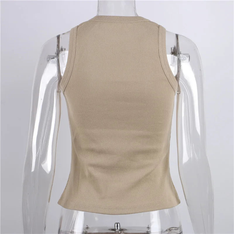 Tank Tops Women Yellow Casual Vest Sleeveless Camis Shoulder Women&