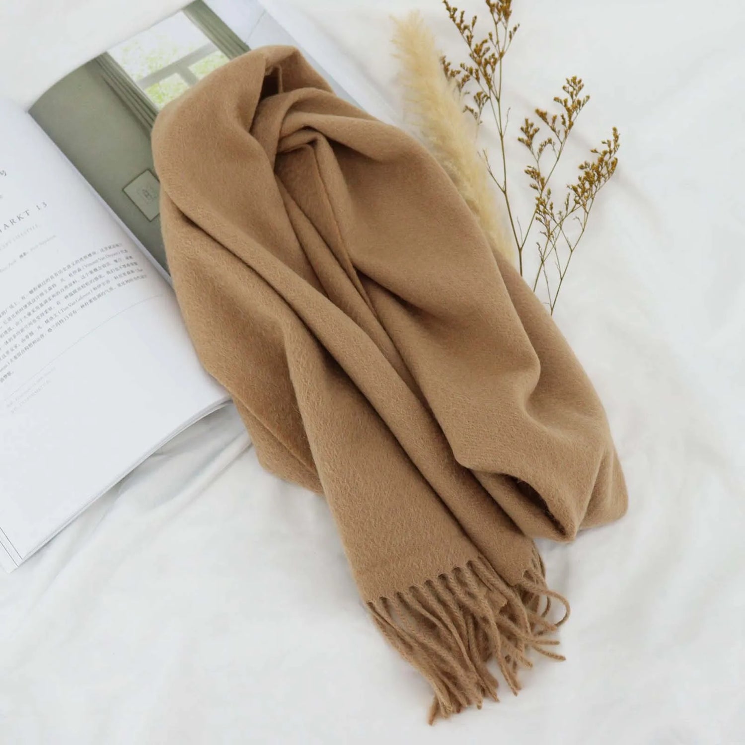 High Quality Solid Color 100% Wool Scarf Men&