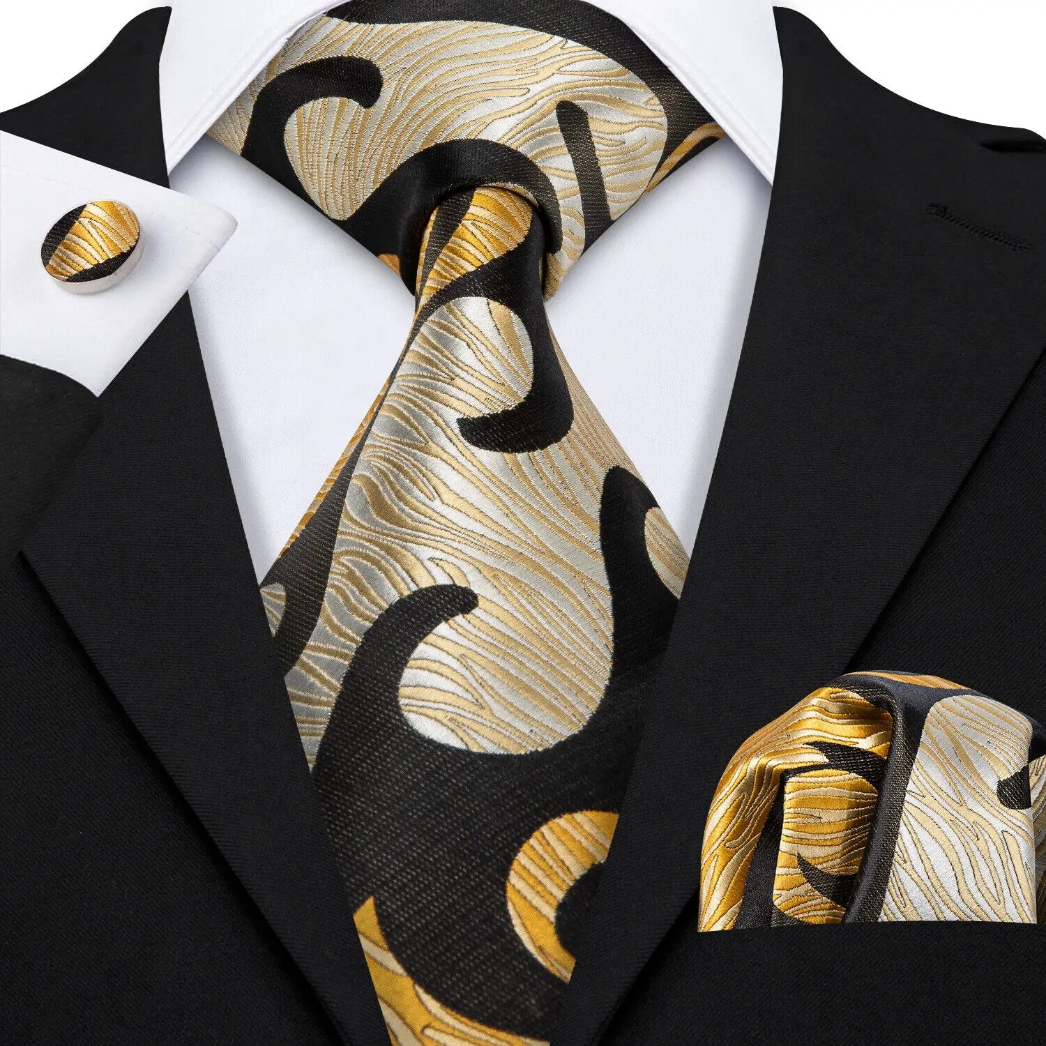 Barry.Wang Jacquard Brown &amp; Gold Men&