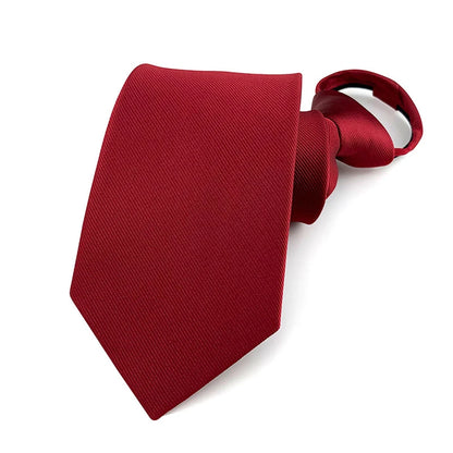Hot Sell 8CM Zipper Tie Men Bridegroom Wedding Stripes Necktie Lazy Pre-tied Ties Pink Red Color Necktie For Men Women