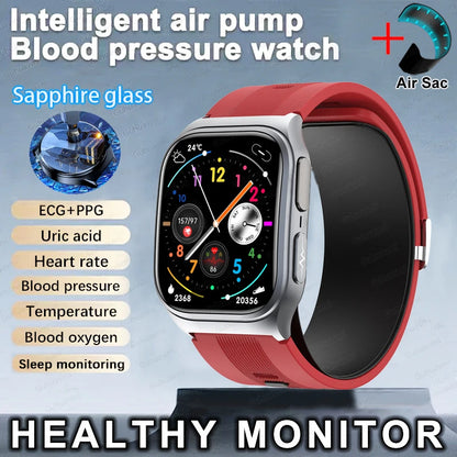 GUHUAVMI New Smart Watch Airbag air pump measurement Blood pressure Health Sport 2.06 inch AMOLED retina touch screen Smartwatch